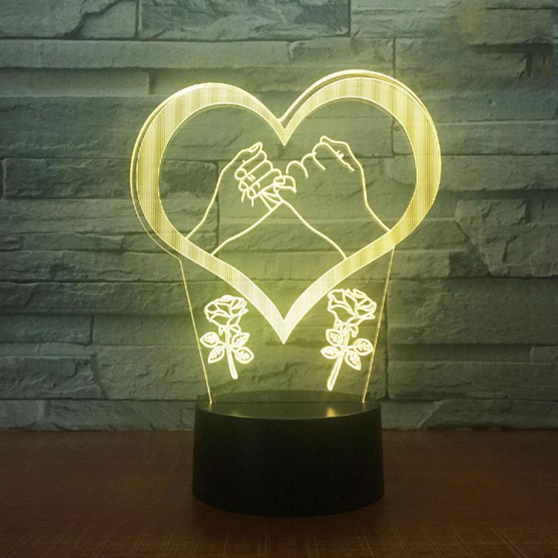 3D LED Decorated Colorful Nightlights for Valentine Gift