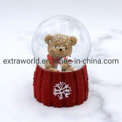 Christmas Gift Home Decoration Adorable Bear 45mm Glass Snowglobes Snowball