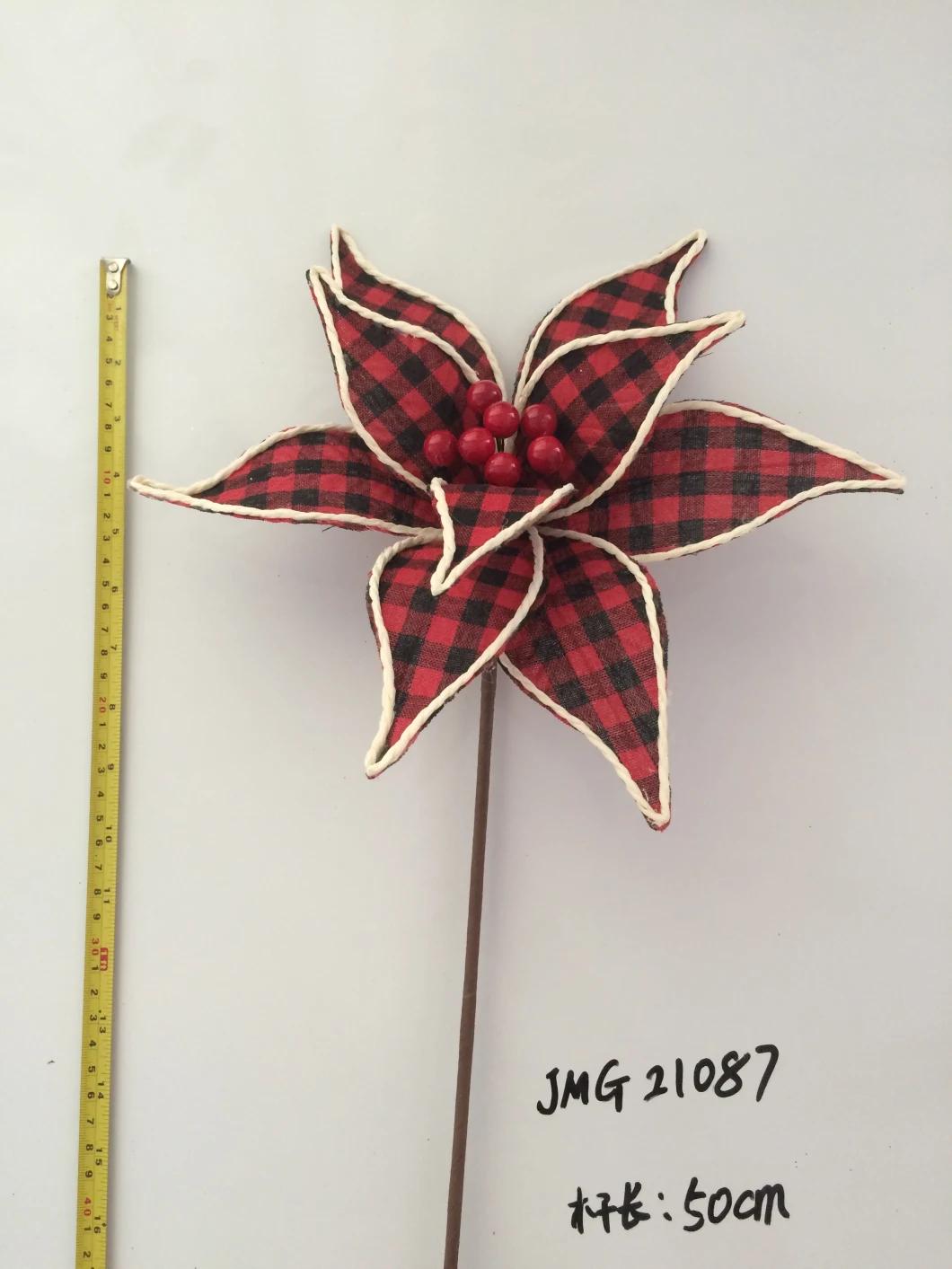 Ytcf099 Pink Color 26cm Poinsettia Flower for Tree Decoration