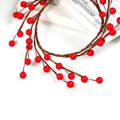 Red Berry/Pine Leaves Wreath, Christmas Wreath