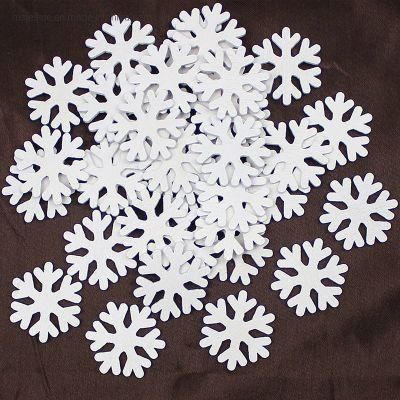 Hot Sale 3cm Laser Cut Christmas Decoration Wood Snow White Color Christmas Snow