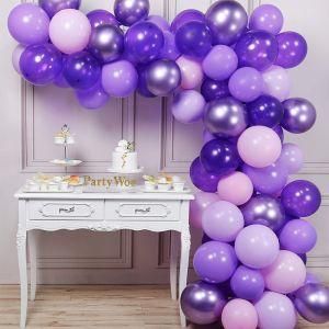 Purple Balloon Garland Arch Kit - 70 Pieces Confetti Latex Balloons