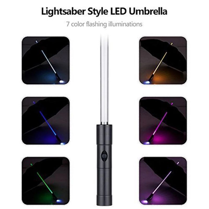 Lightsaber Umbrella LED Light up Golf Umbrellas with Color Changing