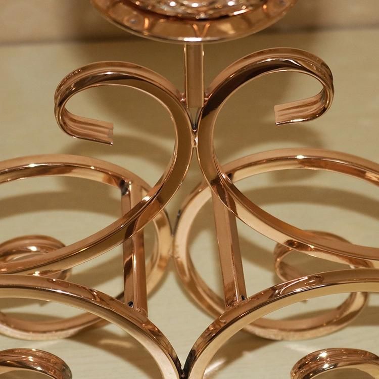 Elegant Gold Metal Dining Table Candle Holder Wedding Centerpiece