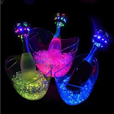 LED Transparent Plastic Acrylic LED Charging Colorful Ice Bucket