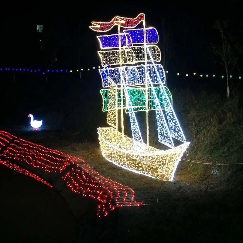Newest Products Customized Christmas Decorate Windmill Sailing Shape Motif Lighting