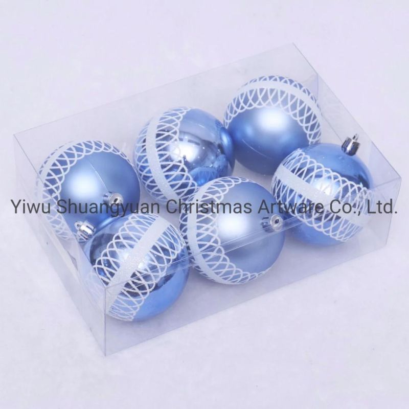 8cm Ice Blue Shiny Matte Painted Christmas Balls Christmas Tree Balls