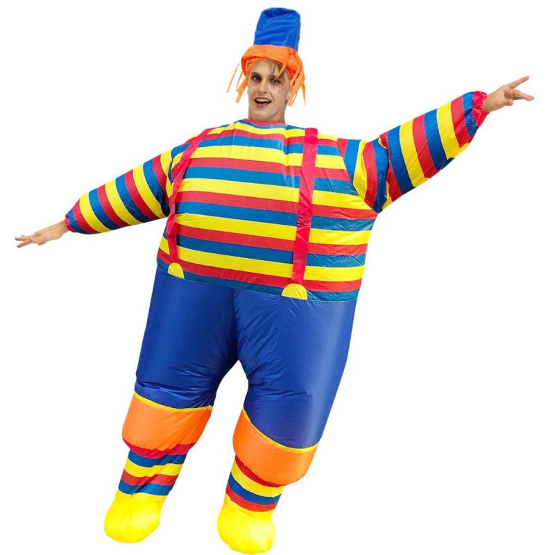 Easter Striped Clown Inflatable Suit Creative Performance Fun Party Walking Doll Suit