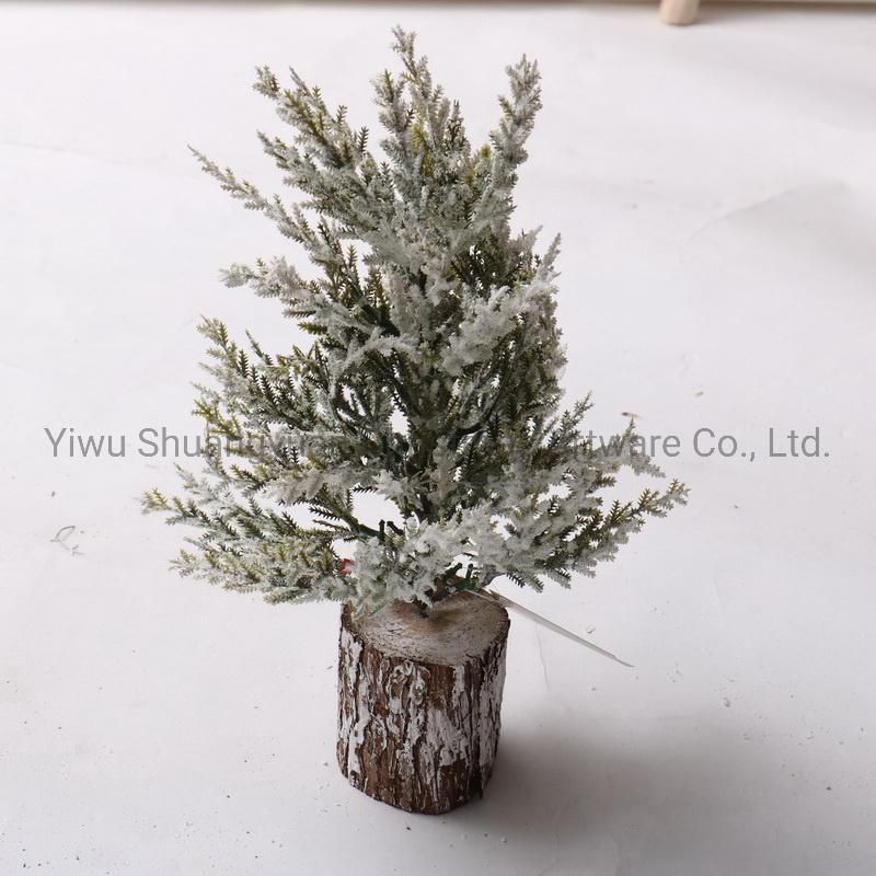 40cm PE Artificial Christmas Deco Tree with Flower Leaf Pinecone Snow Red Berry