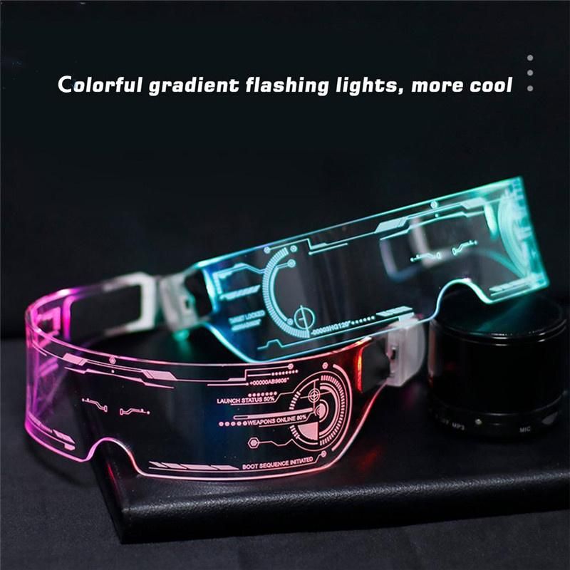 New Rave LED Neon Light up Glasses Cyberpunk Goggles for DJ Rave Party Event Festival