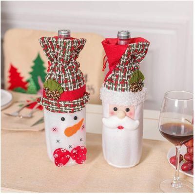 Christmas Wine Bottle Covers Snowman Wine Bottle Sweater Dress for Christmas Holiday Party Table Decorations