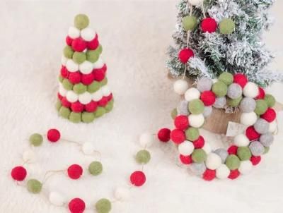 Wholesale DIY POM Poms Christmas Decoration Felt Wool Ball Garland