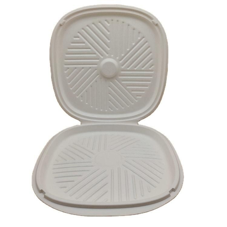 Bio Eco Friendly Sustainable Packaging Bagasse Pizza Clamshell Box