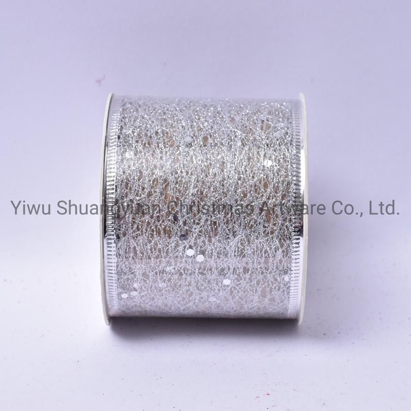 Christmas Ribbon Decor for Holiday Wedding Party Decoration Supplies Hook Ornament Craft Gifts