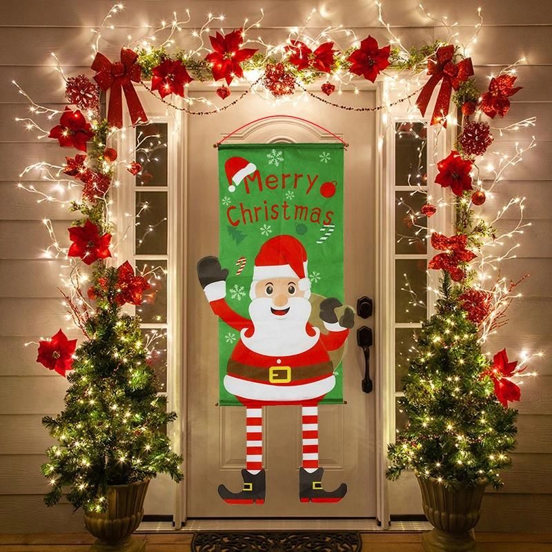 Christmas Porch Door Banner Hanging Ornament Christmas Decoration Home Xmas