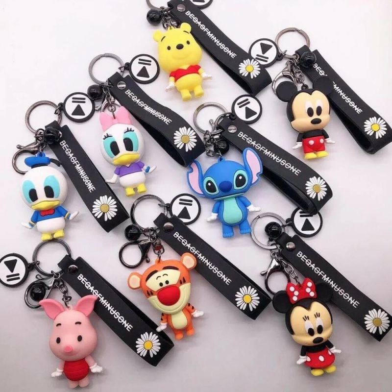 Cute Silicone Animal Cartoon Car Keychain Ring Bag Pendant Gift