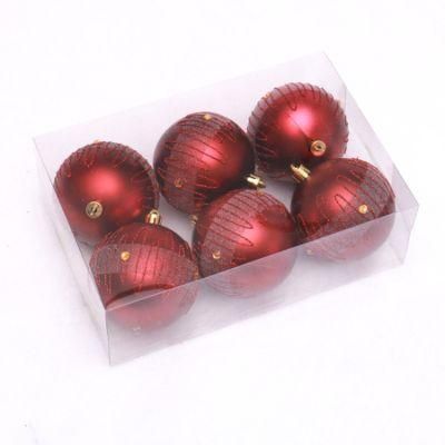6cm Red Matte Plastic Christmas Ball for Decoration