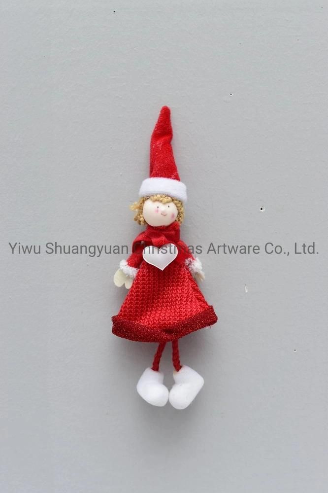 Stock New Design High Sales Christmas Plush Angel for Holiday Wedding Party Decoration Supplies Hook Ornament Craft Gifts