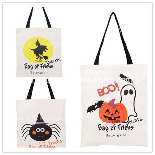 Wholesale Natural Cotton Halloween Tote Shopping Bag