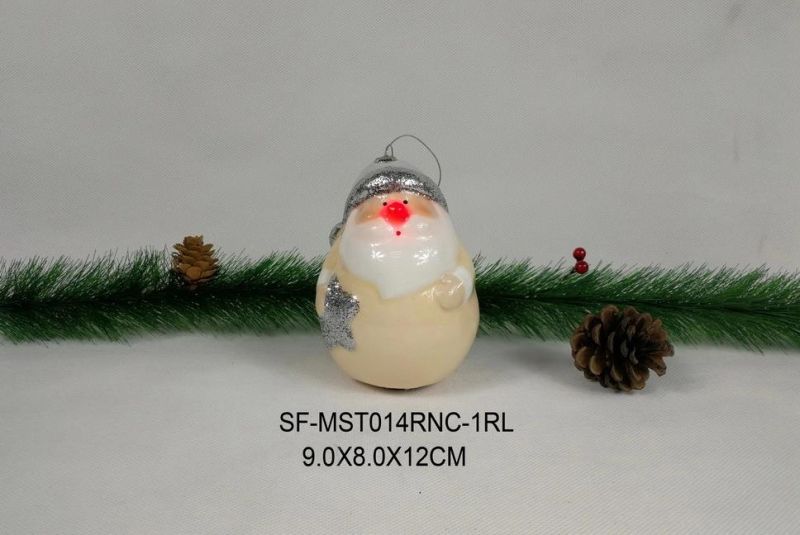 2020 Christmas Decoration Santa Clause Shape Ceramic Series with LED Lights