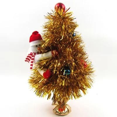Poupular Design Christmas Home Party Gift Use Gold Shiny Pet Tinsel Table Tree
