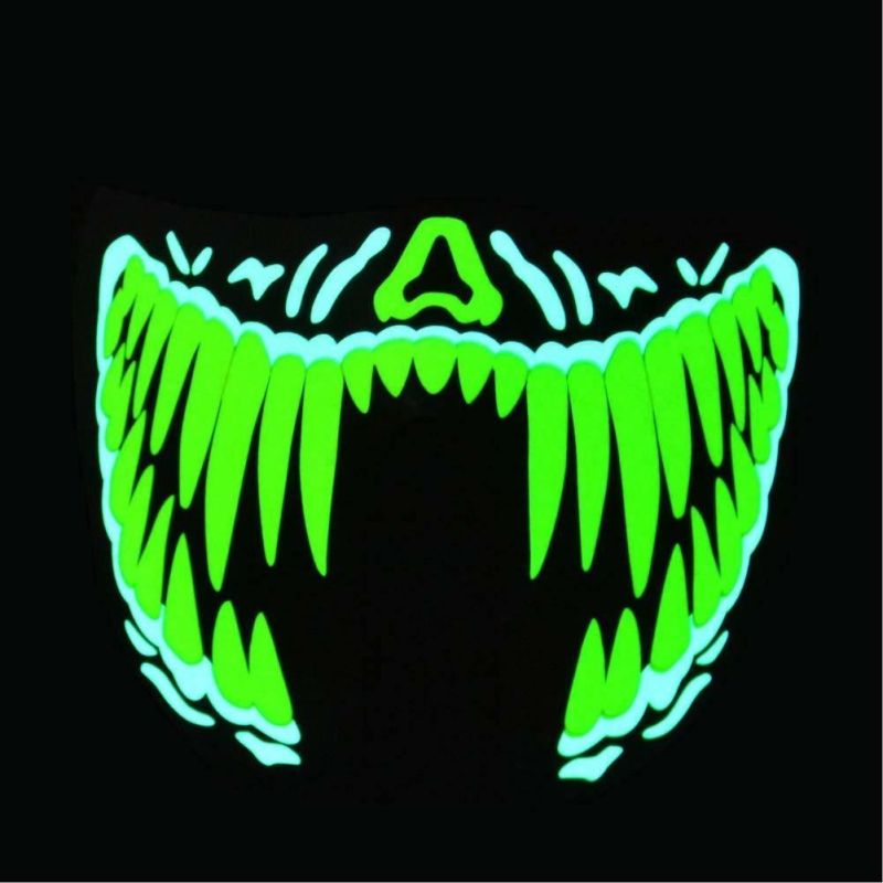 Halloween Zombies Teeth Music Mask LED Party Mask Sound Activated