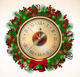 Green Red Christmas Decorative Wall Clocks