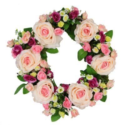 Wholesale Supply Home Hang Decoration Artificial Flower Wreath