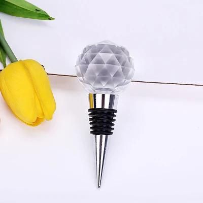 High Quality Metal Silver Champagne Stopper Creative Wine Bottle Stopper with Crystal Ball