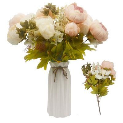 13 Head Artificial Silk Peony Bouquets Wedding Home Decoration