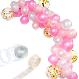113PCS White Pink Gold Balloon Arch Garland Wedding Birthday Party Decorations