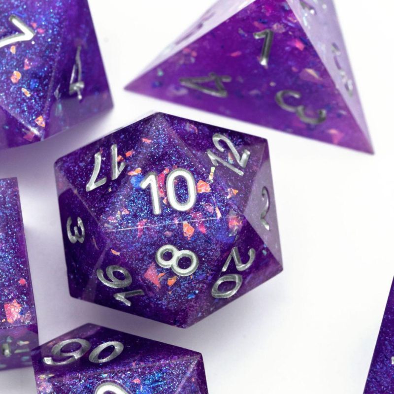 Game Dice Sets Dnd Polyhedral Custom Resin Sharp Edge Dice