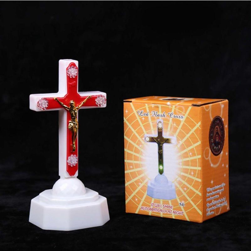 LED Eucharistic Small Night Light Lamp Cross Jesus Furnishing Articles