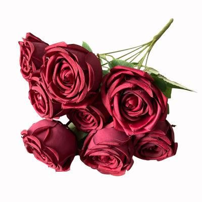 Dia8cm High Quality Roses Artificial Flowers Single Stem Flowers Rose for Wedding Decoration