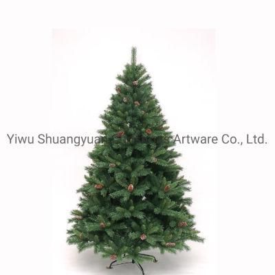 Factory Sale Cheap Green PVC Christmas Tree with Pinecone for Christmas Decoration