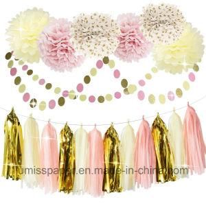 Umiss Paper Flowers Tassel Garland Bridal Shower Baby Shower Decoration Party Suppliers