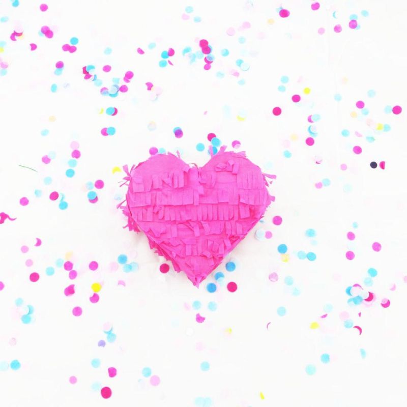 Multi Colored Heart and Circle Paper Confetti Wedding Decoration Throwing Balloon Filler
