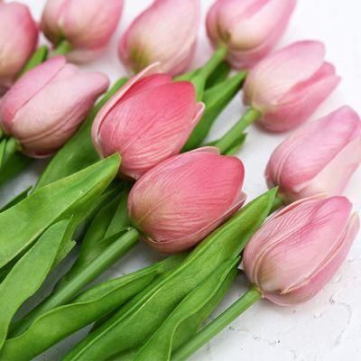 Real Touch Artificial Flowers Mini Tulip Flower for Home and Wedding Decoration PU Tulip Flower