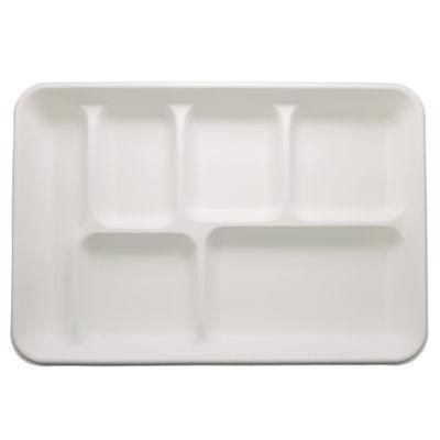 100% Biodegradable Sugarcane Bagasse 3 Compartment Divided Dinnerware