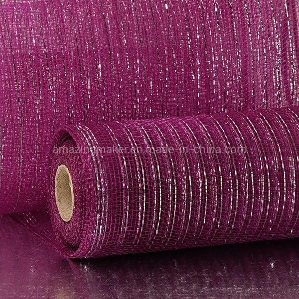 Silver Thread Metallic 10′′ Deco Mesh for Gifts Package