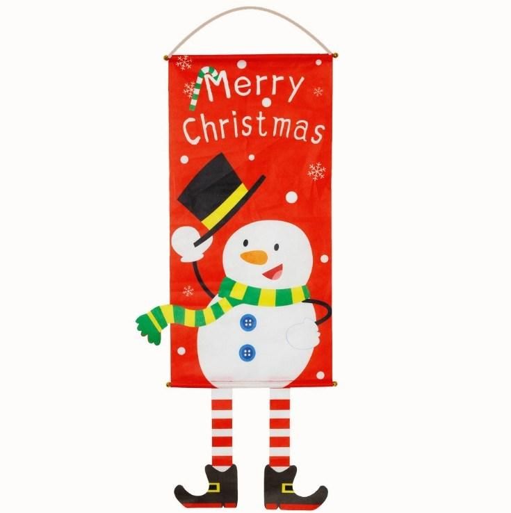 Christmas Decorations Banners Santa Deer Background Hanging Flag Banner