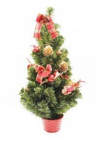 Decorated Tabletop Christmas Tree with Red Ornaments (60cm)