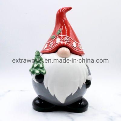 Ceramic Christmas Ornaments Handmade Santa Candy Jar