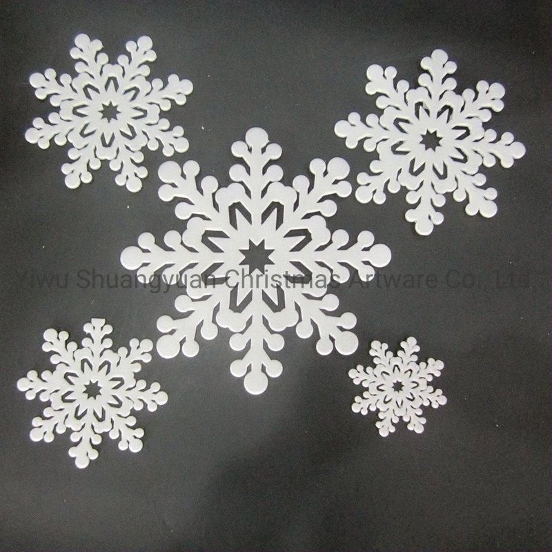 Christmas Foam Snowflake Hanging Decor for Holiday Wedding Party Decoration Supplies Hook Ornament Craft Gifts
