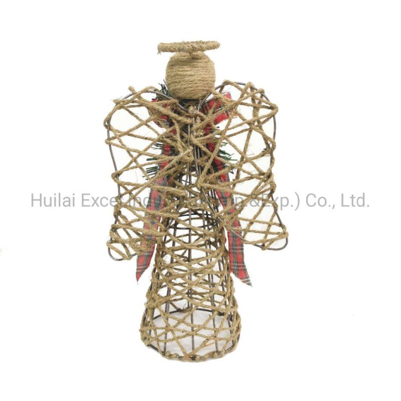 Wicker Christmas Decor Wire Angel Figurine Christmas Decoration Angel Figurine