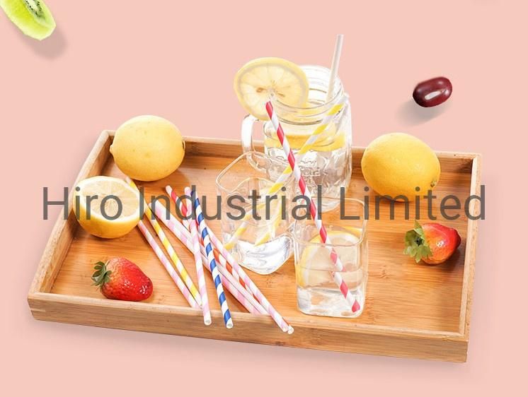 6*197mm Biodegradable Disposable Wrapped Paper Drinking Straws