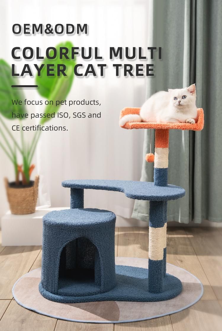 China Manufacture Luxury New Cats Climber Tower Hammock Cat Tree