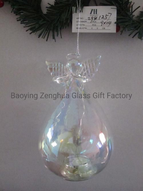 Christmas Glass Angel Ornaments with LED Light