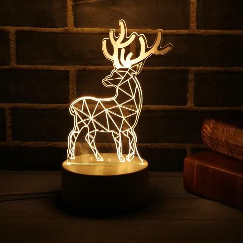 Christmas Gifts 3D LED Lamp Night Light Christmas Home Decorations