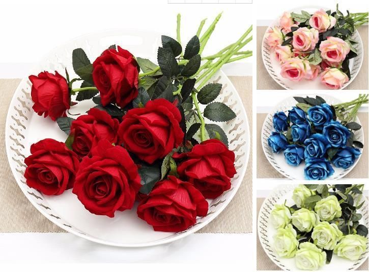 Artificial Real Touch Flower Silk Rose Flower Decorative Artificial Flowers